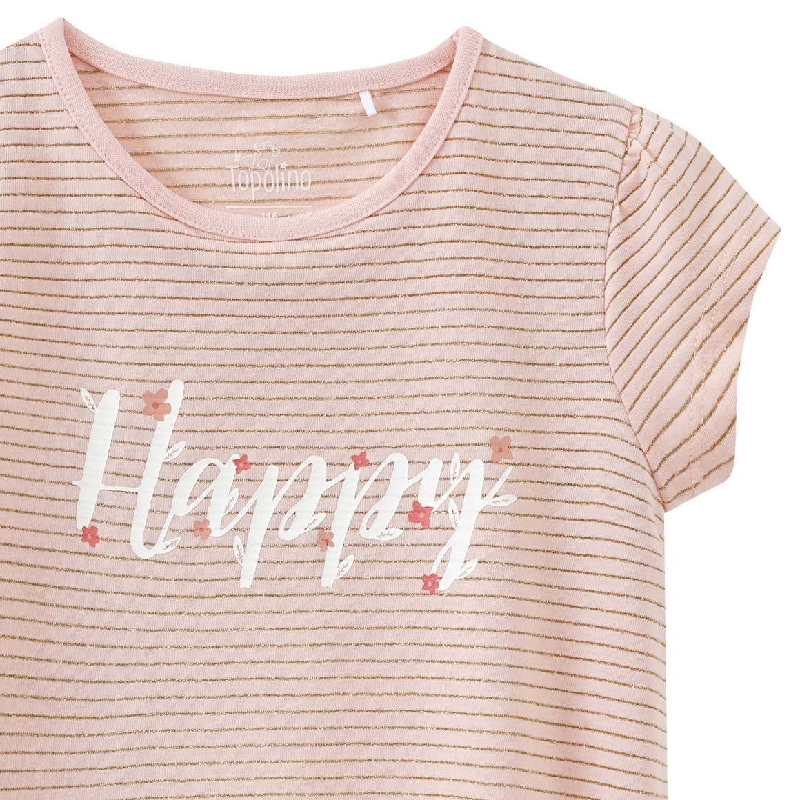 Topolino Mädchen T-Shirt mit Glitzer-Streifen rosa