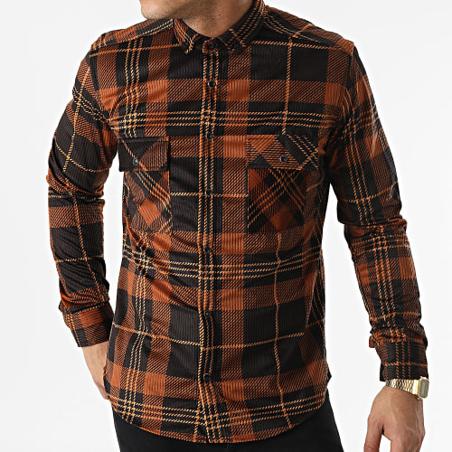 Chemise Manches Longues A Carreaux Y-3560-04 Camel Noir