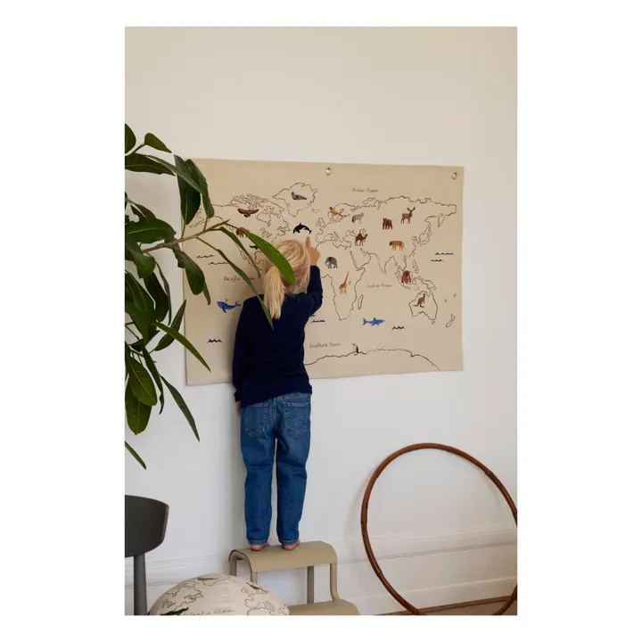 Ferm Living Kids Décoration murale World en coton