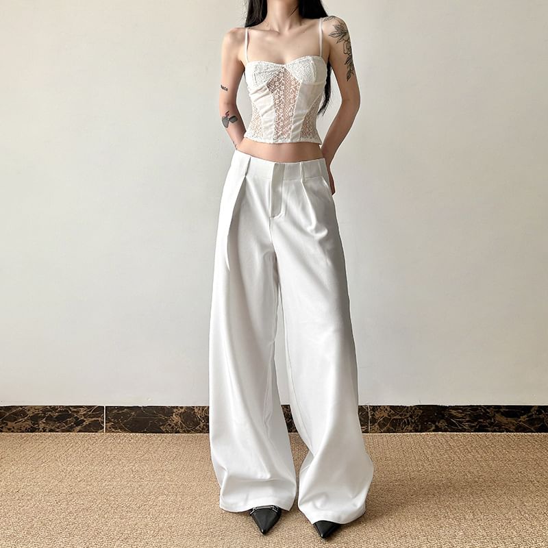 Sosana - Hoge taille, losse, wijde broek