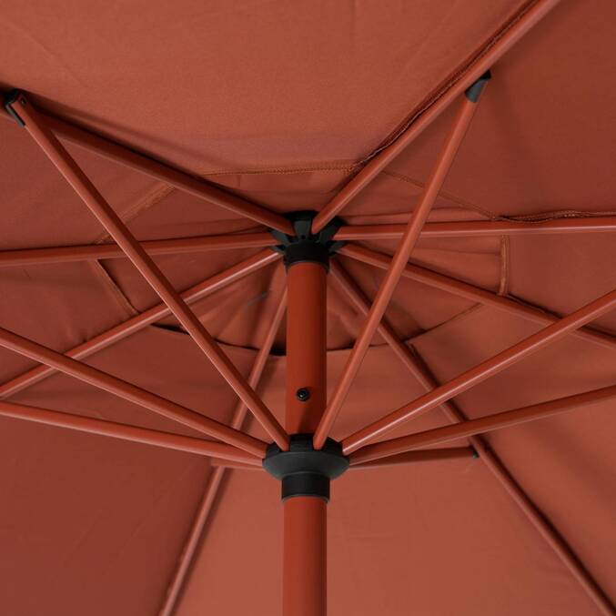 Parasol droit rond inclinable LOOMPA Acajou