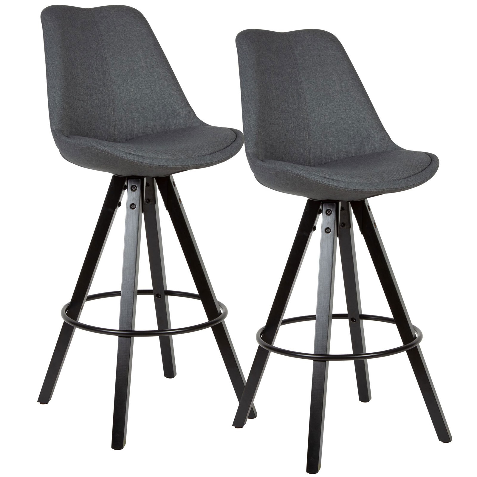 Barhocker Bodo 2er Set 49 x 113 cm grau schwarz