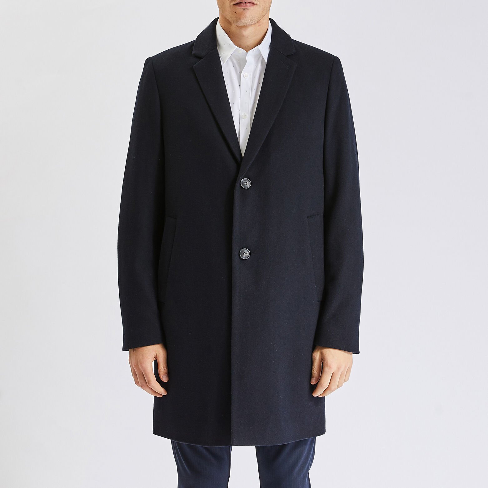 Manteau col tailleur Bleu foncé