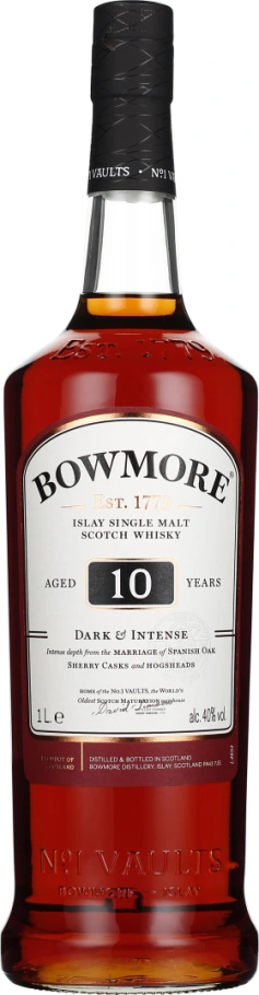 BOWMORE 10 YEARS SINGLE MALT DARK & INTENSE 1LTR