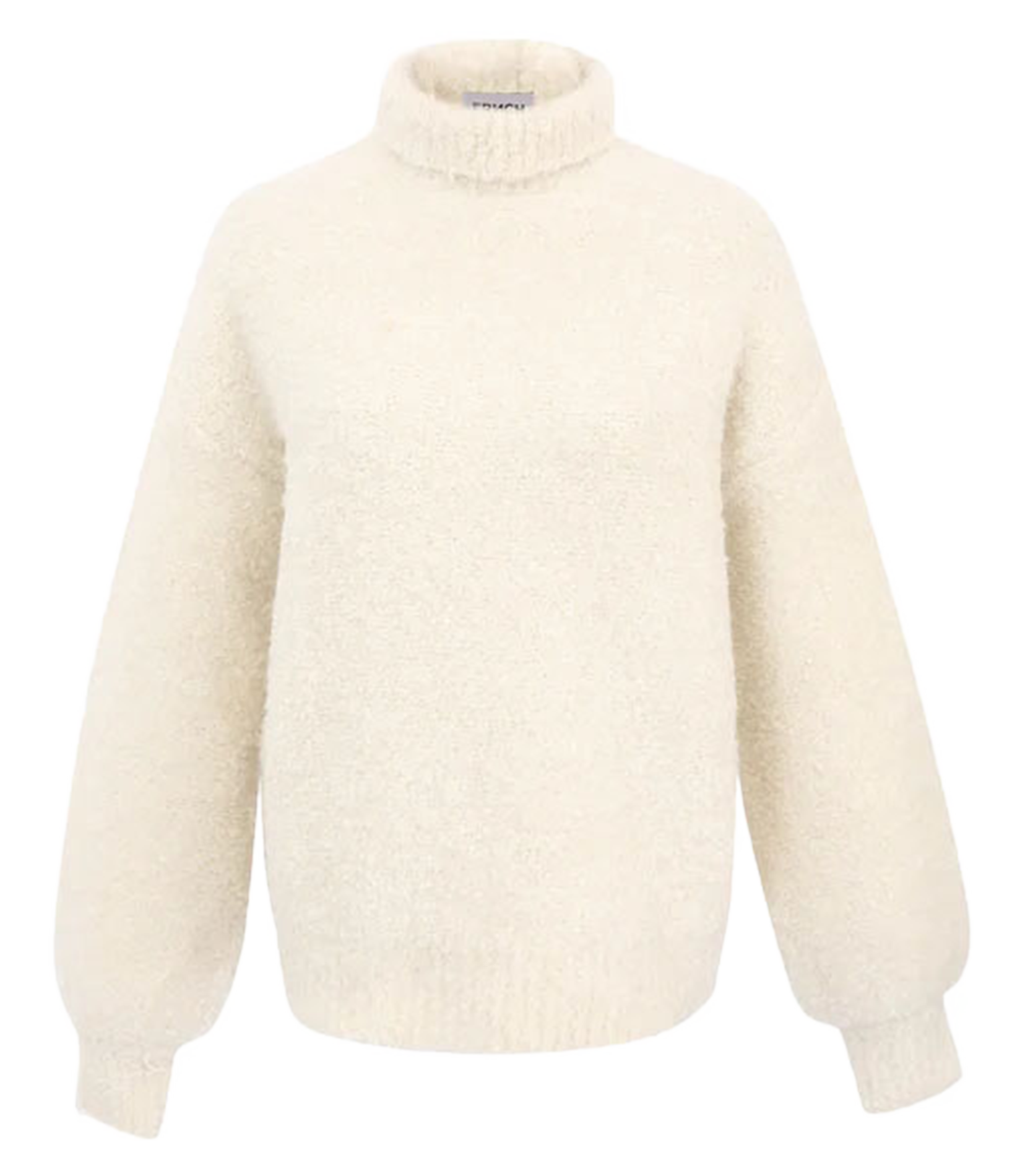 NADINE - Pull col montant en maille bouclette | Beige
