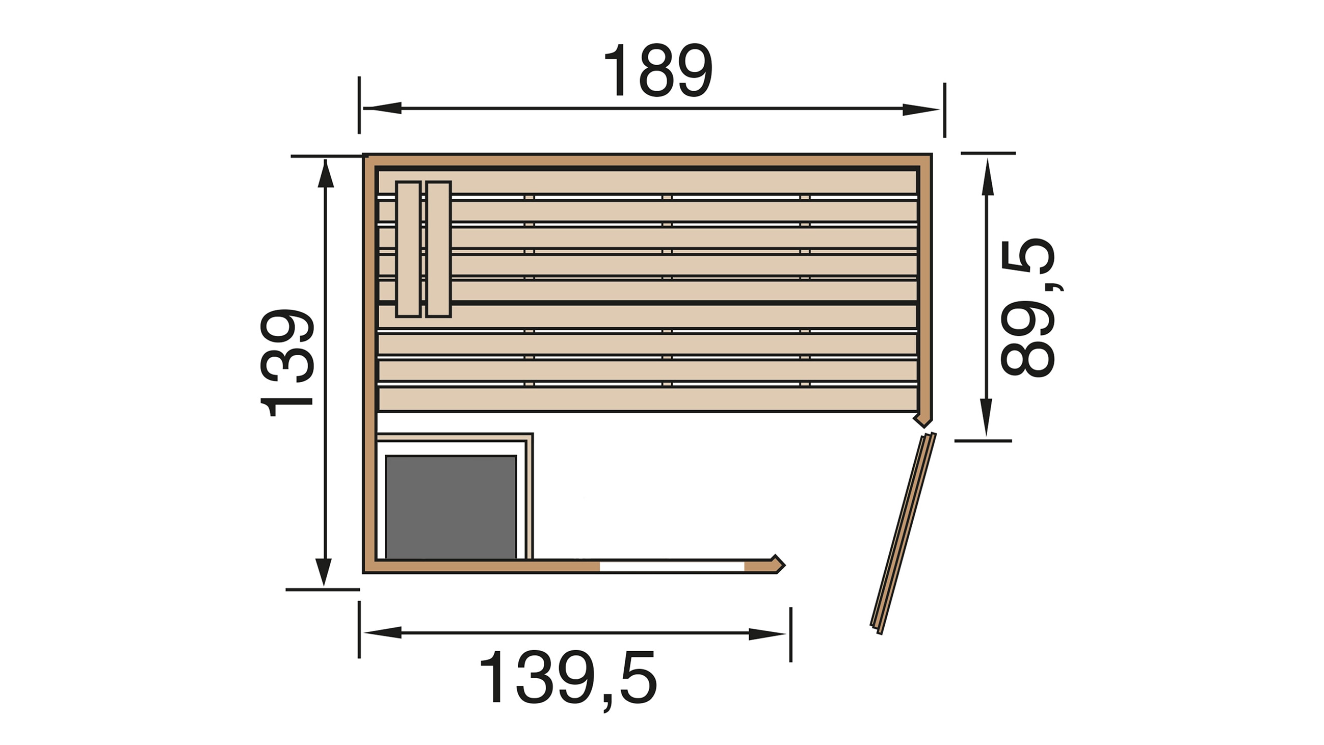 Weka Eck-Sauna Valida 1 Sparset 1, 189 x 203,5 x 139 cm