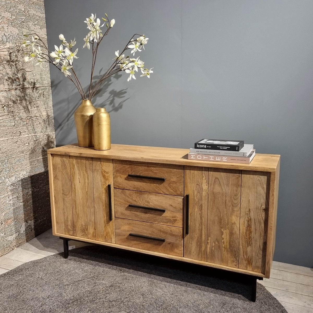 Benoa Jayden 3 Drawer 2 Door Sideboard 155 cm