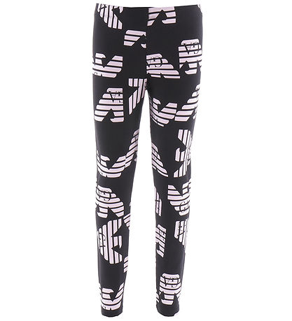 Emporio Armani Leggings - Schwarz/Rosa m. Logos
