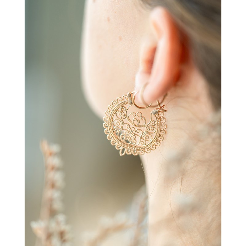 Boucles d'Oreilles Orientales Plaqué Or