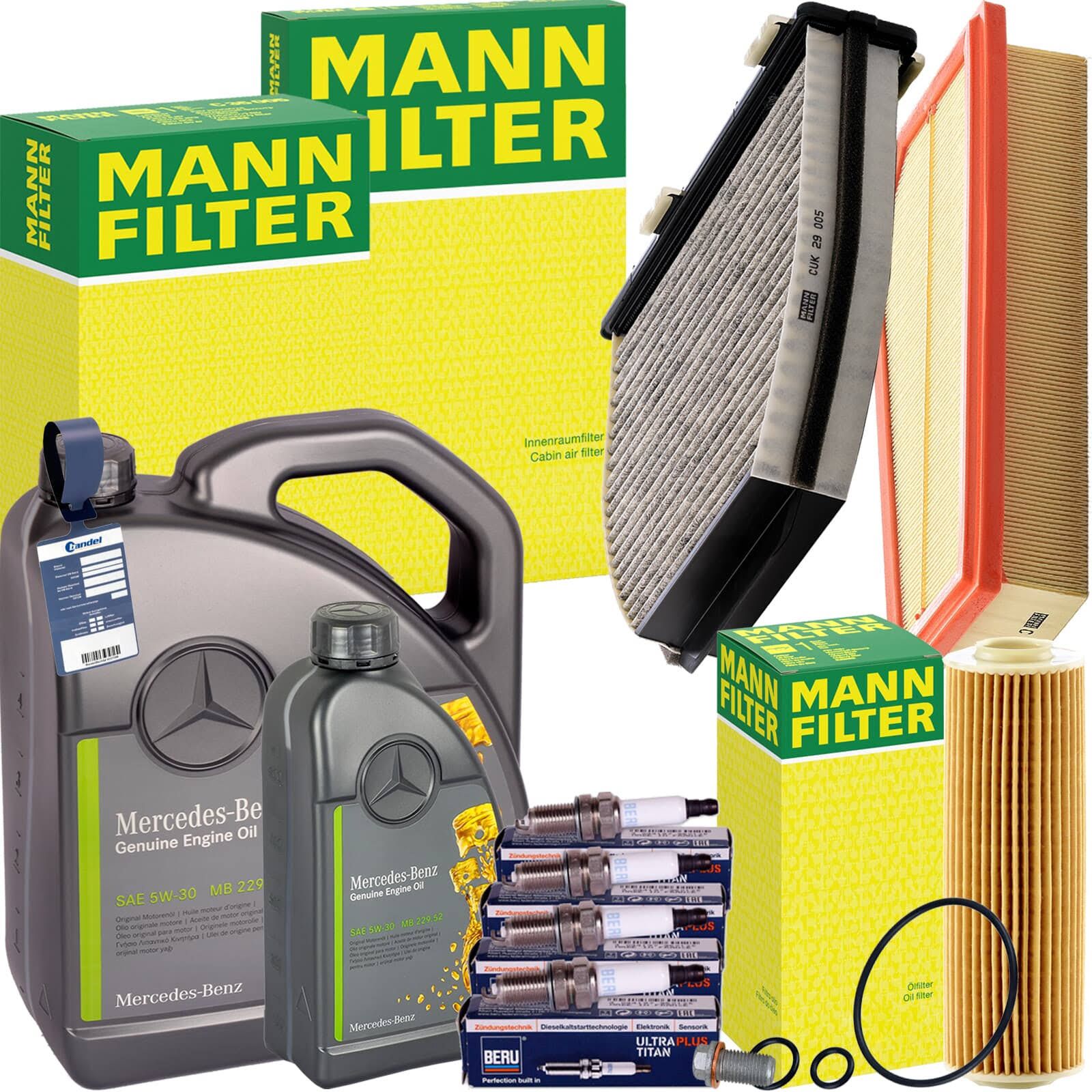 Inspektionspaket passend für W/s204 W/s212 C/A207 + 5w30 Öl