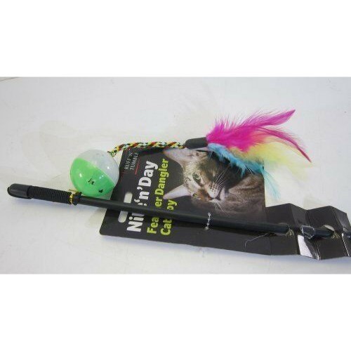 Varinha de brinquedo Nite 'N' Day com pena para gatos, várias cores