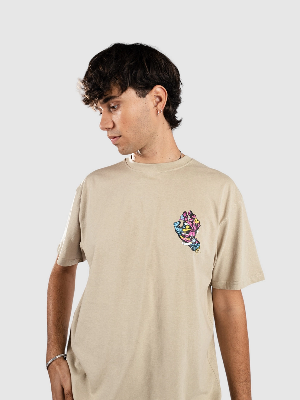 Santa Cruz Space Hand T-Shirt stone grey