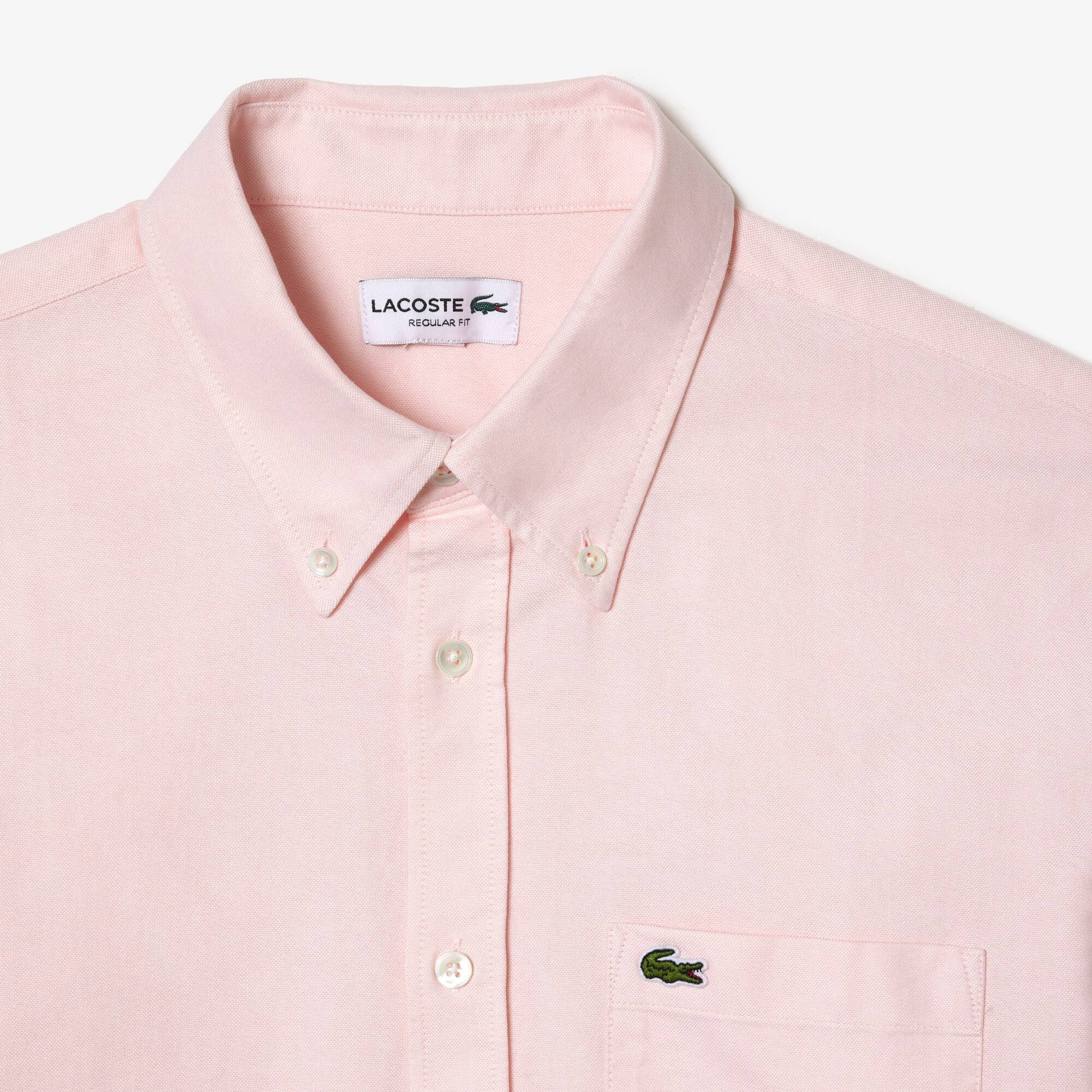 Regular Fit Hemd aus Oxford-Baumwolle Lange Armel - Rosa - Lacoste - Herren