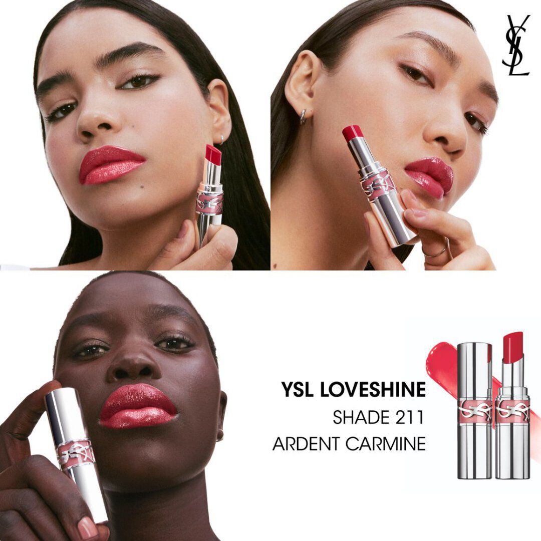 YSL LOVESHINE  ROUGE À LÈVRES BRILLANT ET SOIN - 211 ARDENT CARMIN