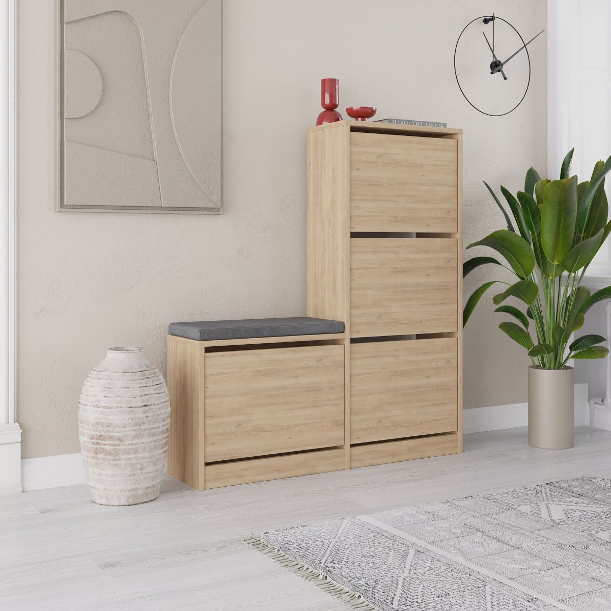 Calicosy - Schoenenkast DUDE - B105 cm - Eikenlook