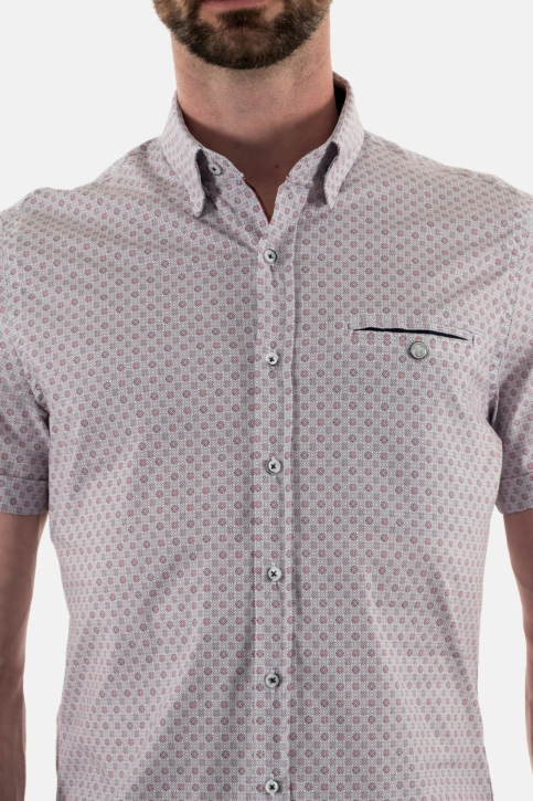 Chemise manches courtes Benson & Cherry luzmancourt blanc rose