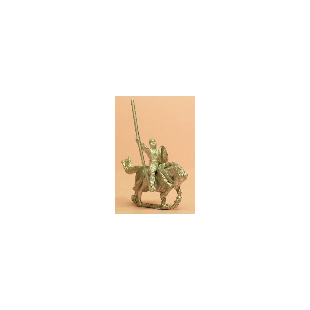 Spanish: Knights, 1150-1300AD with Lance & Round Shield on Barded Horse