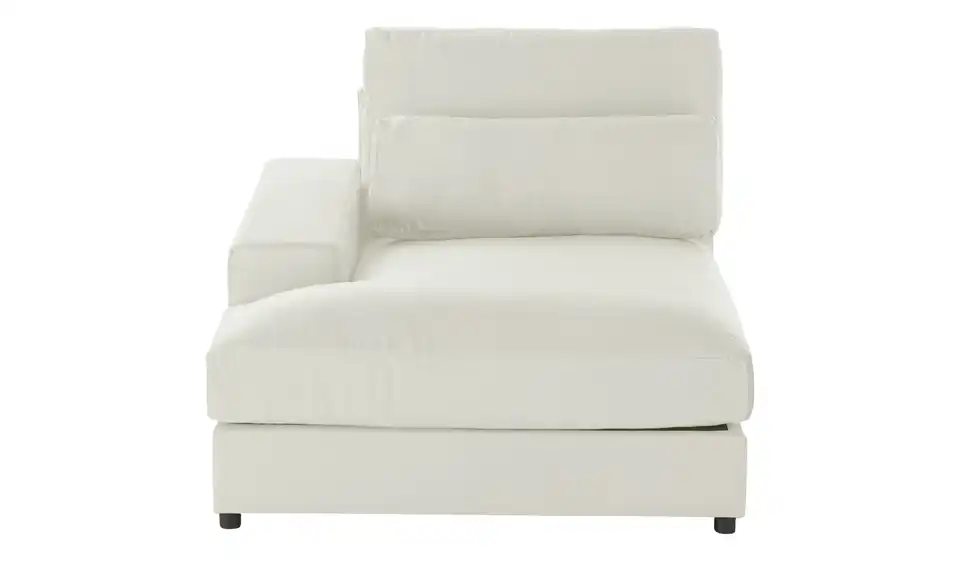 Element Branna Beige Samt Ottomane links