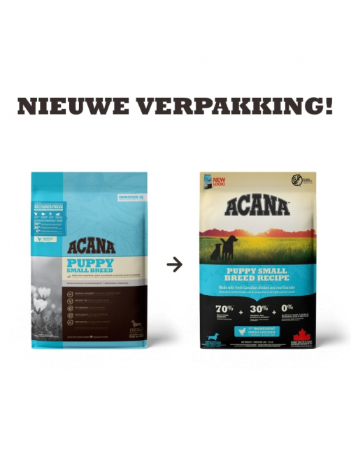 Acana Heritage Puppy Small Breed Kip&Kalkoen - Hondenvoer
