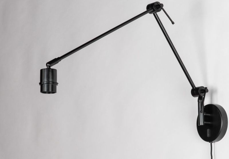 Wandlamp - Zwart - Verstelbaar met Knikarm