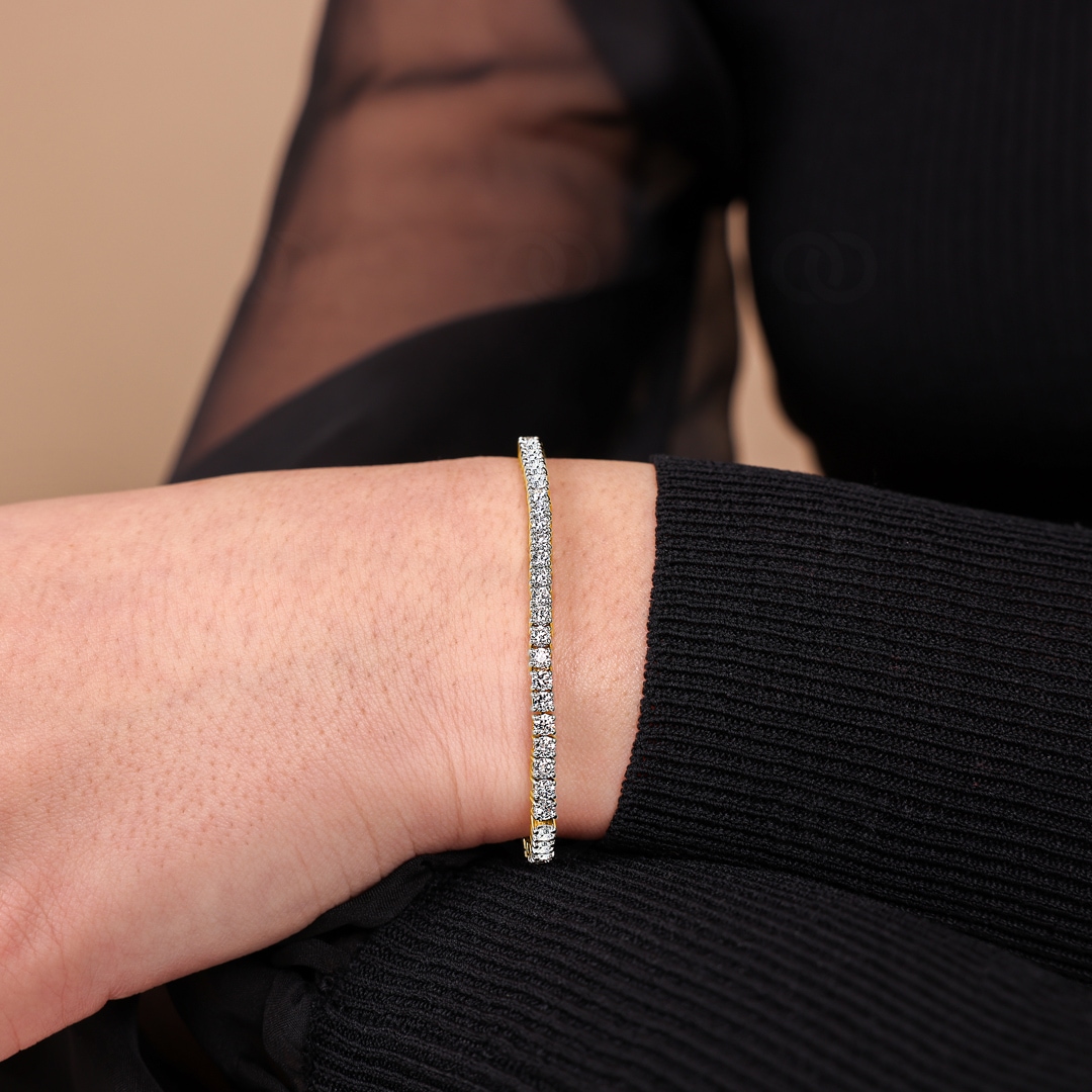 4.00 Karat Diamanten Tennisarmband 750/18 K Gelbgold