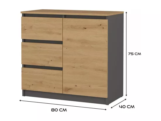 Malwa 1D3S/BA Commode ARTISAN ANTHRACITE