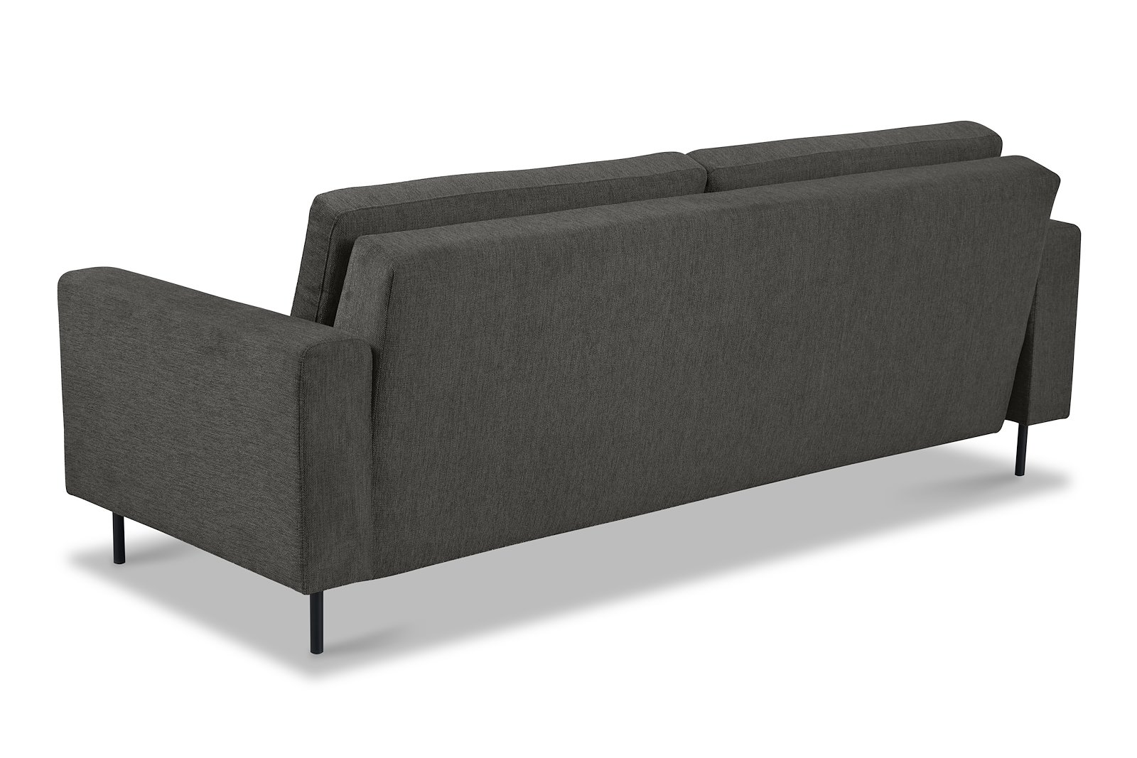 Portland sovesofa Tekstil Brego 18 Antrasitt med sorte ben