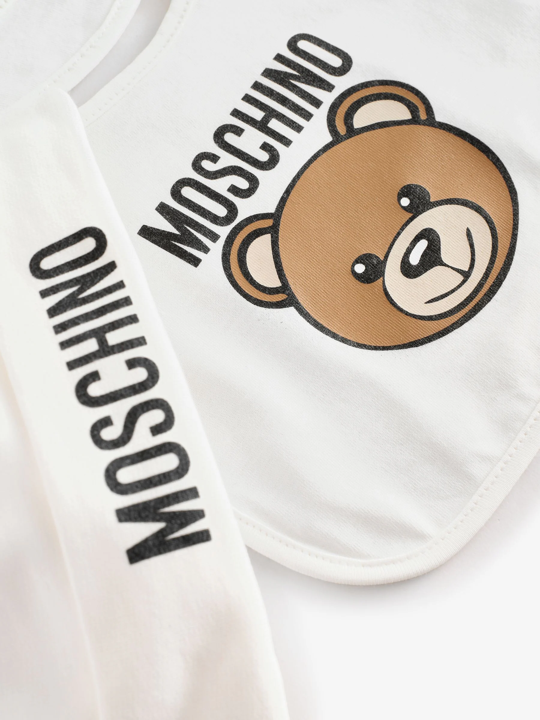 Moschino Baby Logo Hat and Bib Giftset With Giftbox