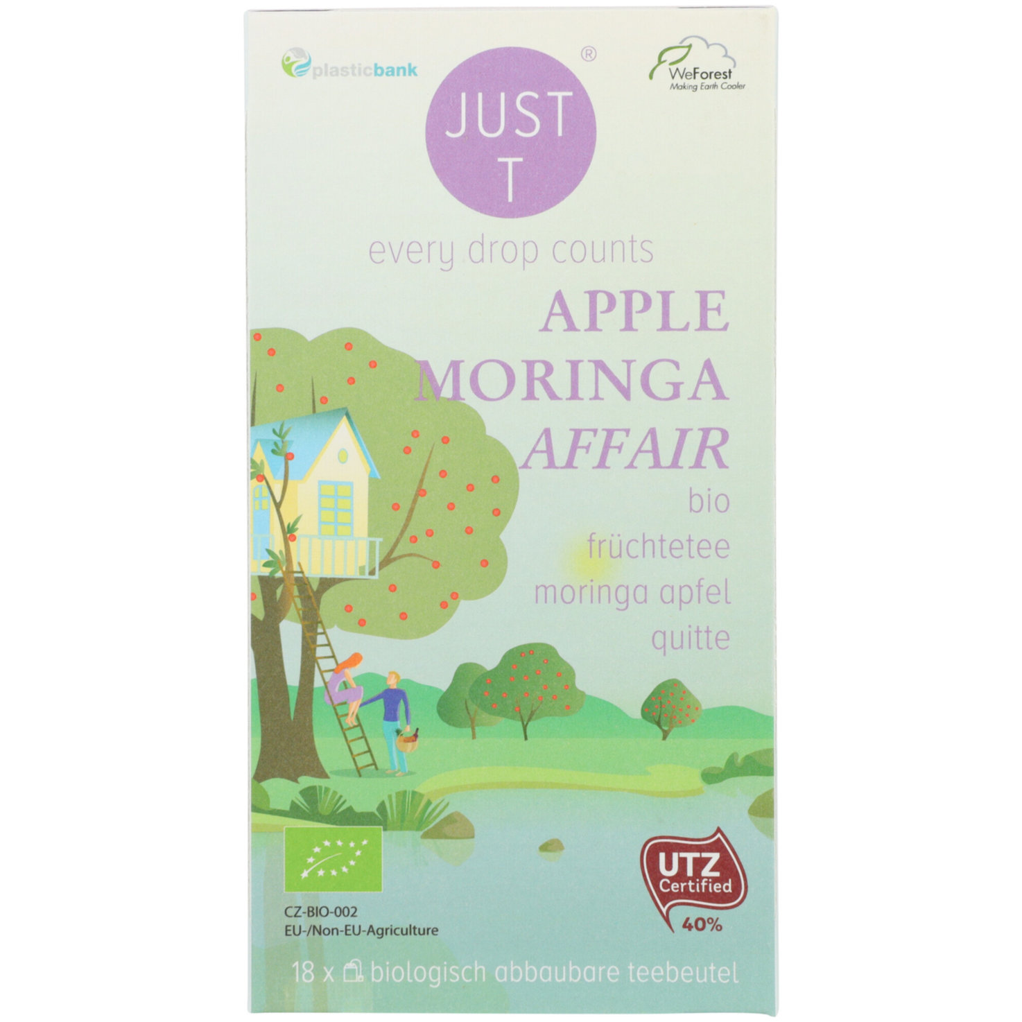 Just T Bio Früchtetee Moringa Apfel 18 Beutel