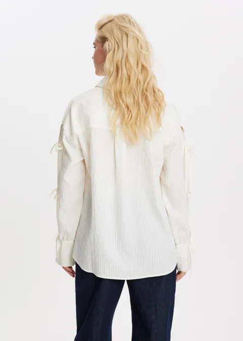 Oversized blouse met strikmouwen off-white (WIT.O)