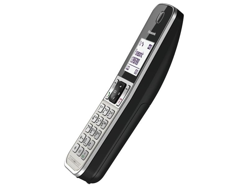 Panasonic Schnurlostelefon KX-TGD320SLW Schwarz/Silber Digitales Schnurlostelefon mit integriertem Anrufbeantworter