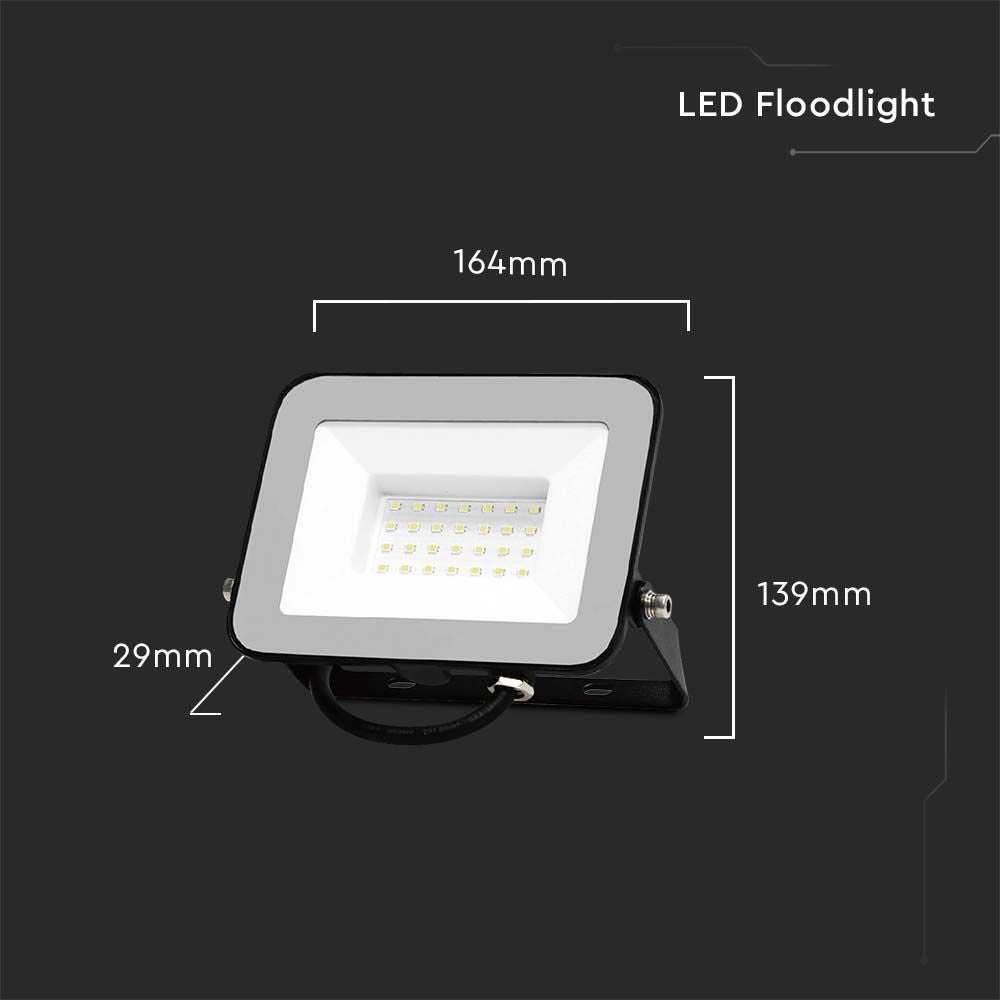 Zwarte LED-schijnwerpers - Samsung - IP65 - 30W - 2505 lumen - 4000K - 5 jaar
