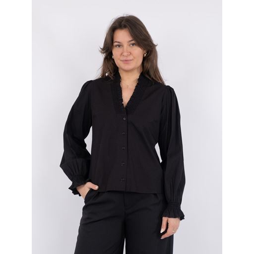 Neo Noir Brielle Solid Skjorte, Black, 38