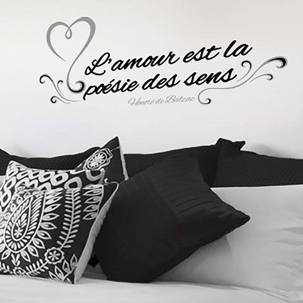 Sticker mural citation l'amour 20x70cm