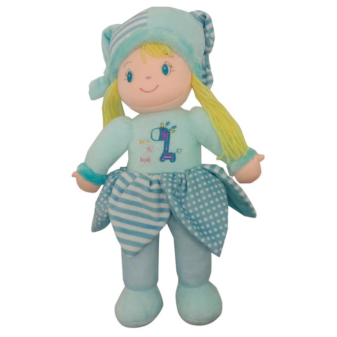 Besttoy - Weichpuppe Maggy - blau mit Zipfelmütze und Rock