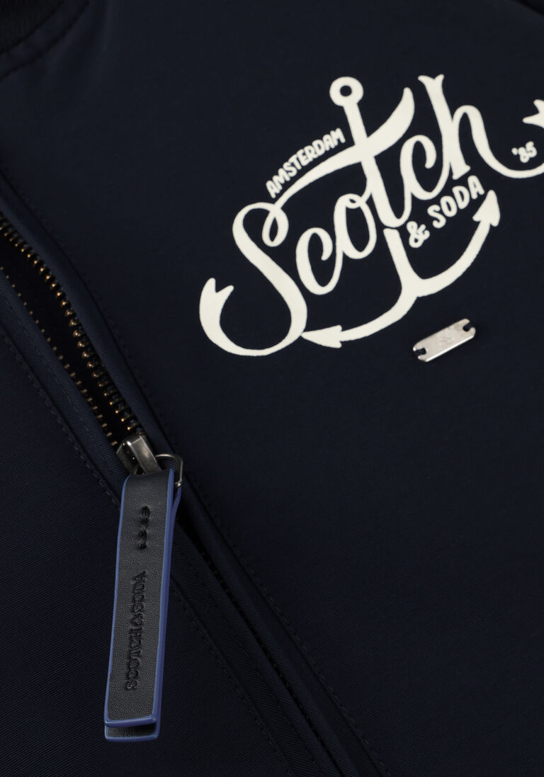 SCOTCH & SODA donkerblauwe scotch & soda jack lightweight jaket with colourful rib tipping