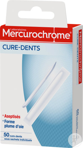 Mercurochrome Cure-Dents Aseptisés 50 Unités