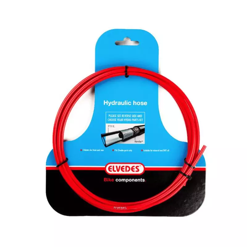 ELVEDES 3m durite rouge specifique Elvedes pour huile Mineral et DOT, Kevlar et PTFE