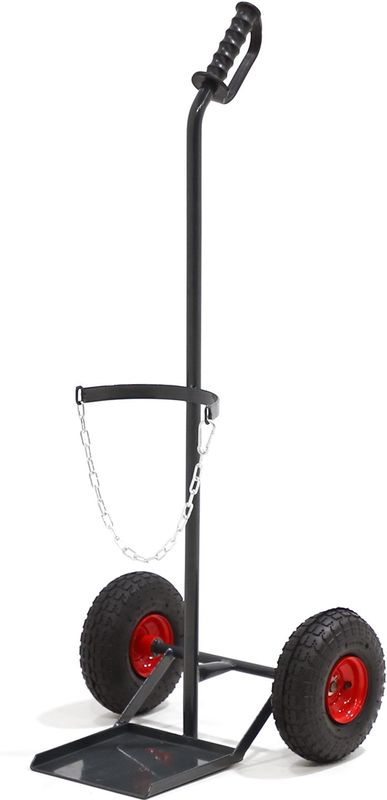 Gasflessen steekwagen vaste constructie voor 1 gasfles, 20, 40 of 50 liter, Ø 204-229 mm  - B:460 x D:500 x H:1235mm - Antraciet Laadvermogen (kg):