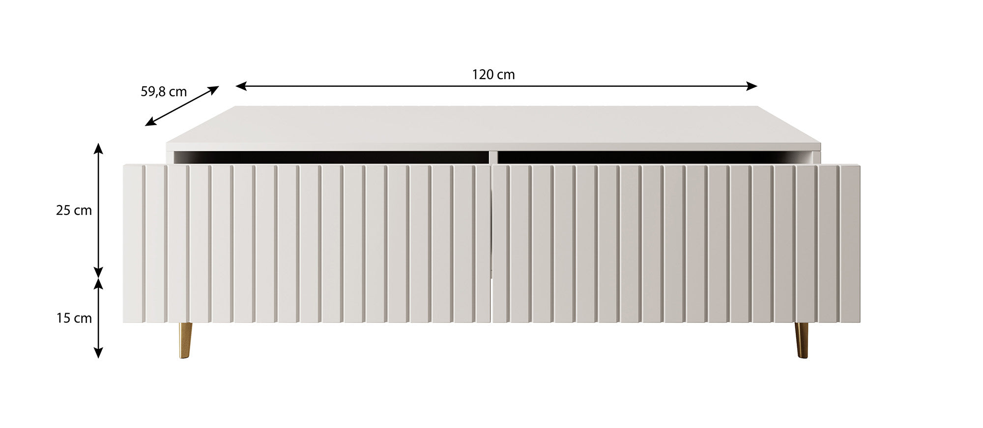 Meubella - Salontafel King - Mat Zwart - 120 cm