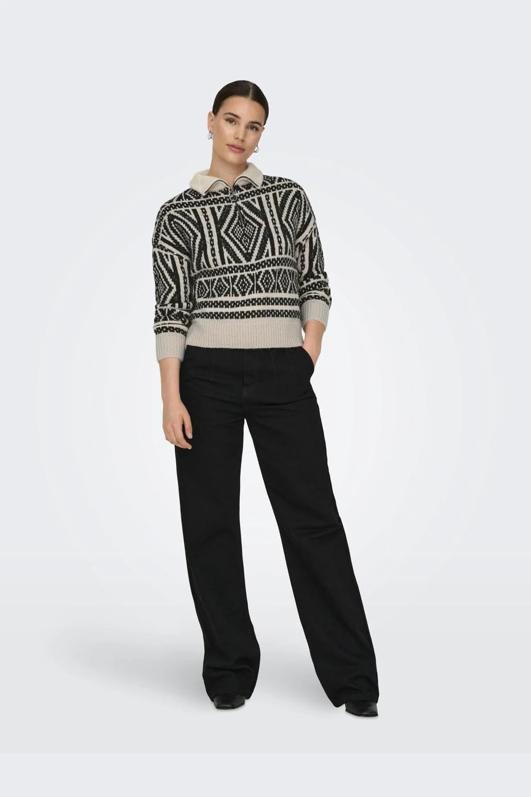 Only Onlfelicia Ls Zip Pullover Knt