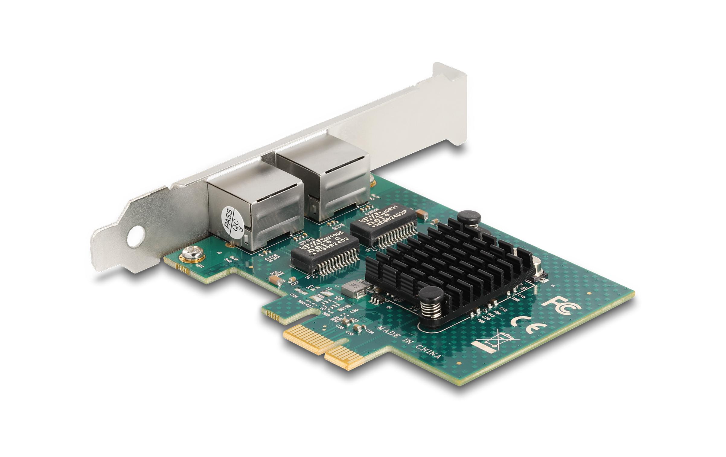 Netzwerkkarte 2x RJ45 Gigabit, PCI-Express x1Delock PCI Express x1 Karte zu 2 x RJ45 Gigabit LAN BCM