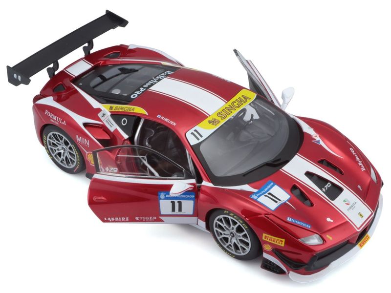 BBurago Ferrari Racing 488 Challenge Rot 1:24 Sammlermodell im Massstab 1:24