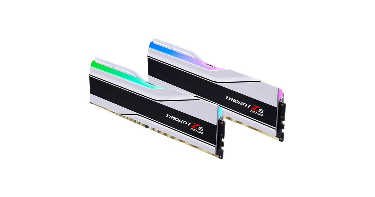 G.Skill64 GB DDR5-6000 Kit werkgeheugen  (Wit, F5-6000J2636H32GX2-TZ5NRW, Trident Z5 Neo RGB, EXPO)