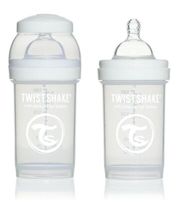 Twistshake Tåteflaske Anti-Kolikk 180 ml, Hvit