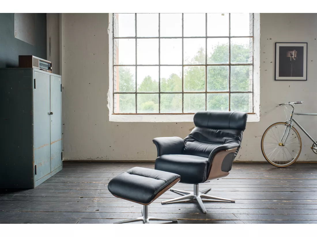 Fauteuil - Noir cuir - TOSAR