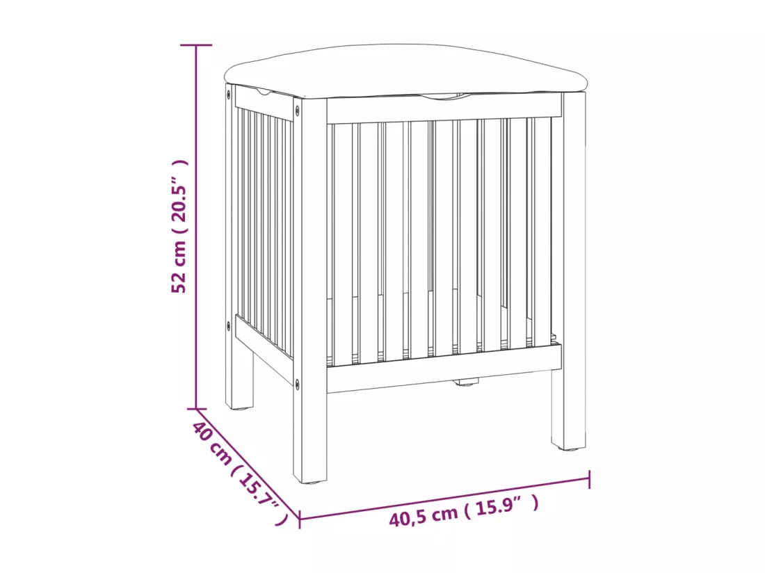Tabouret de salle de bain 40,5x40x52 Bois massif de noyer