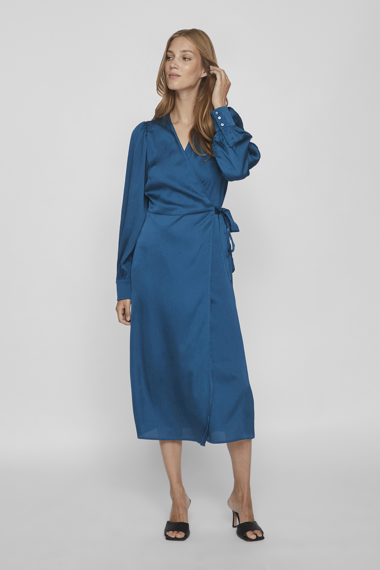 Vestido midi de cetim