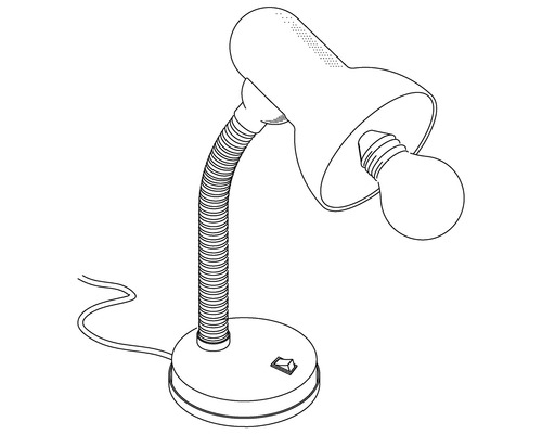 Bureaulamp, 1-lichts, H 31 cm, Basic zilver