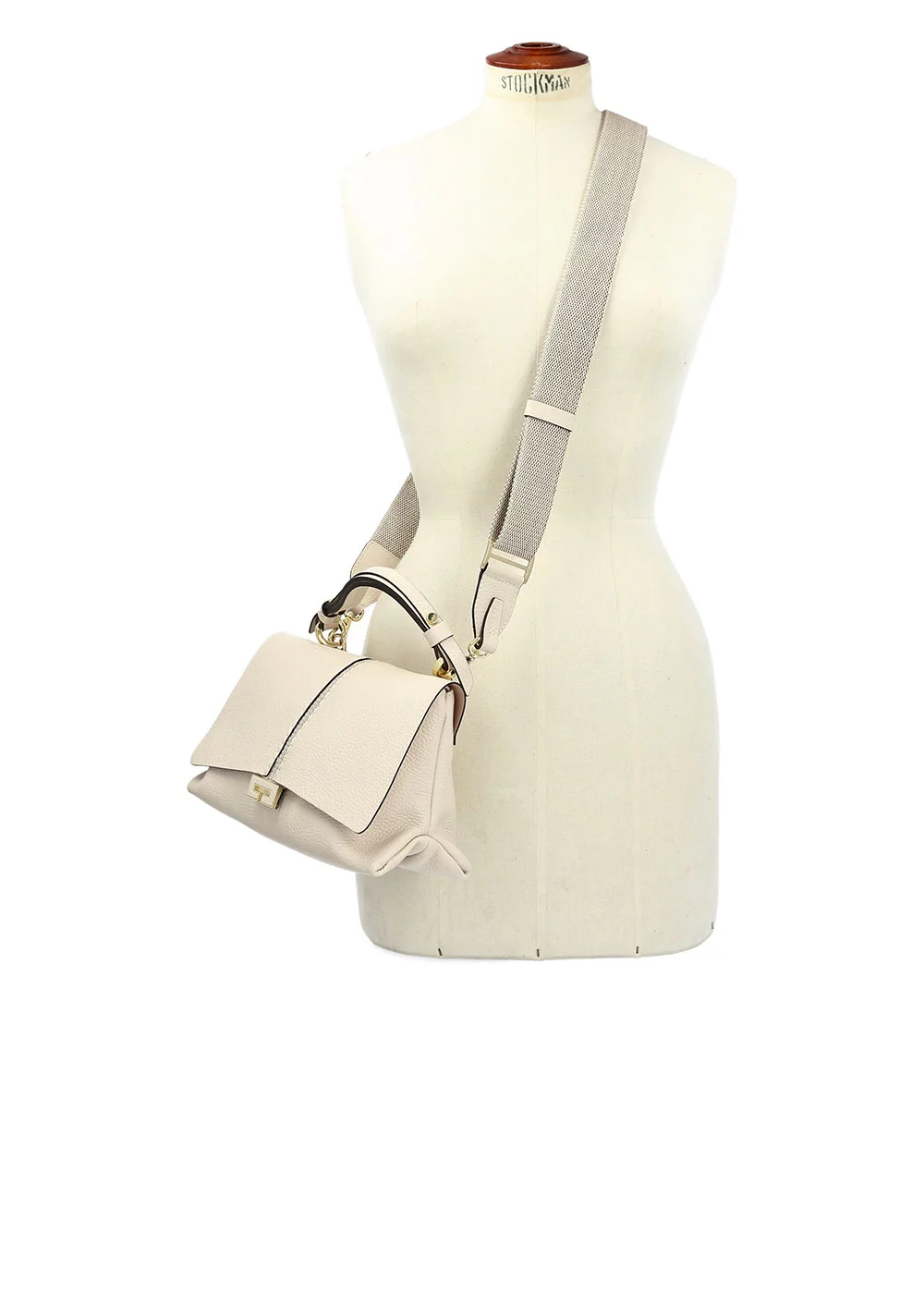 SAC RABAT NATACHA CUIR CREME